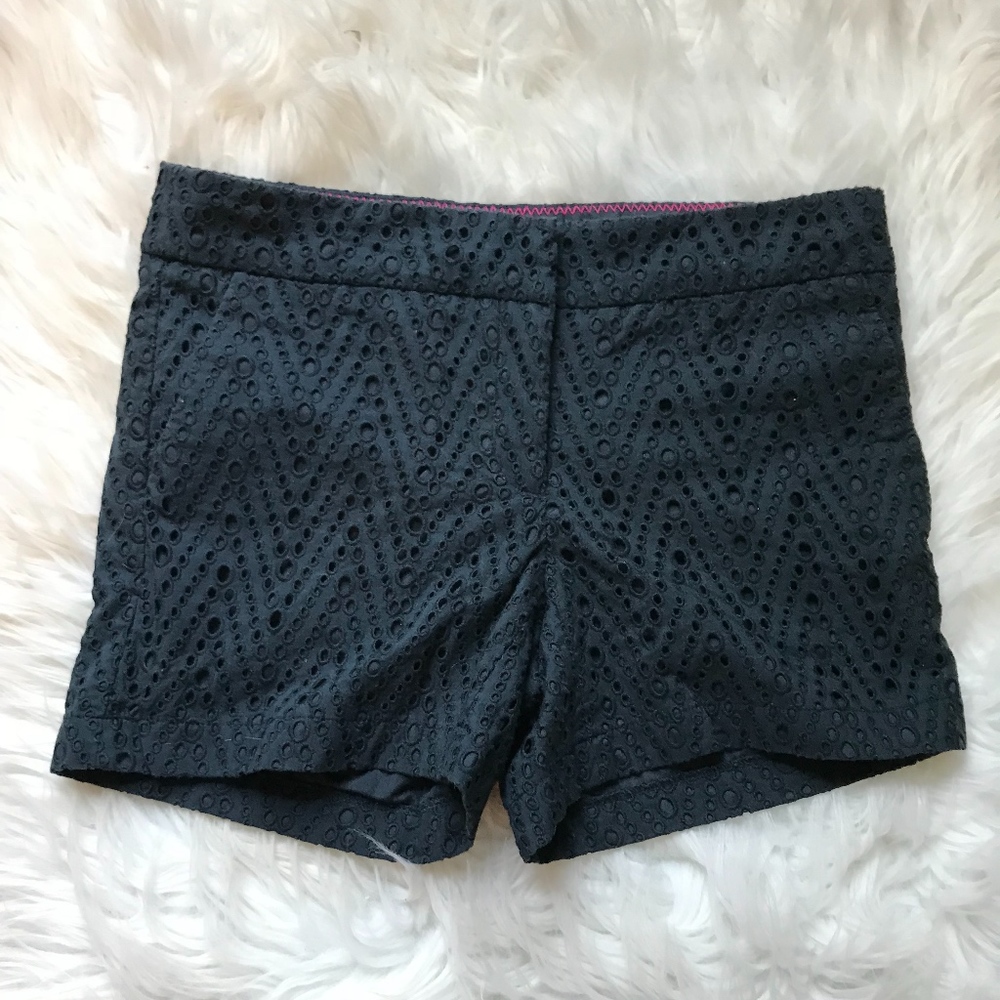 Kenar Eyelet Navy Short